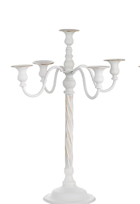 Chandelier à 5 branches blanc