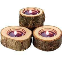 Petit photophore en bois